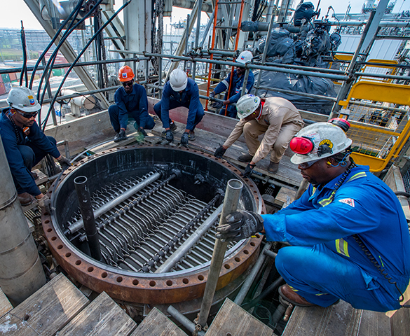 Men working, Chevron remains an industry leader in Nigeria’s oil and gas