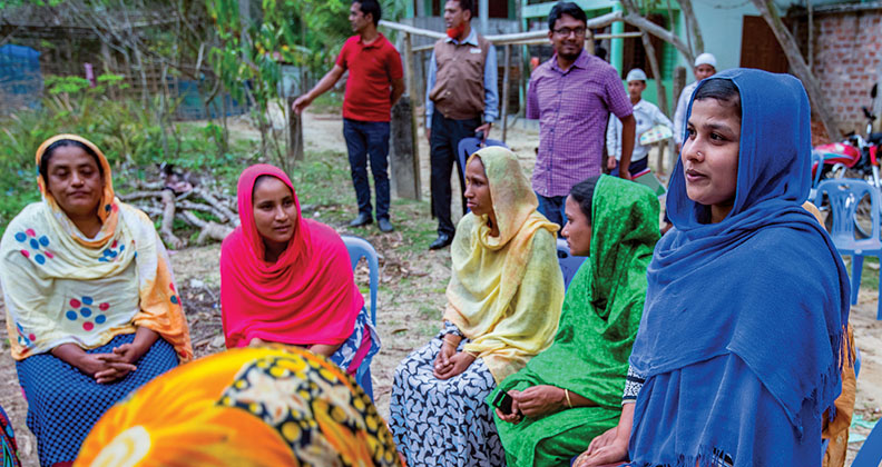 A group at an outdoor meeting
